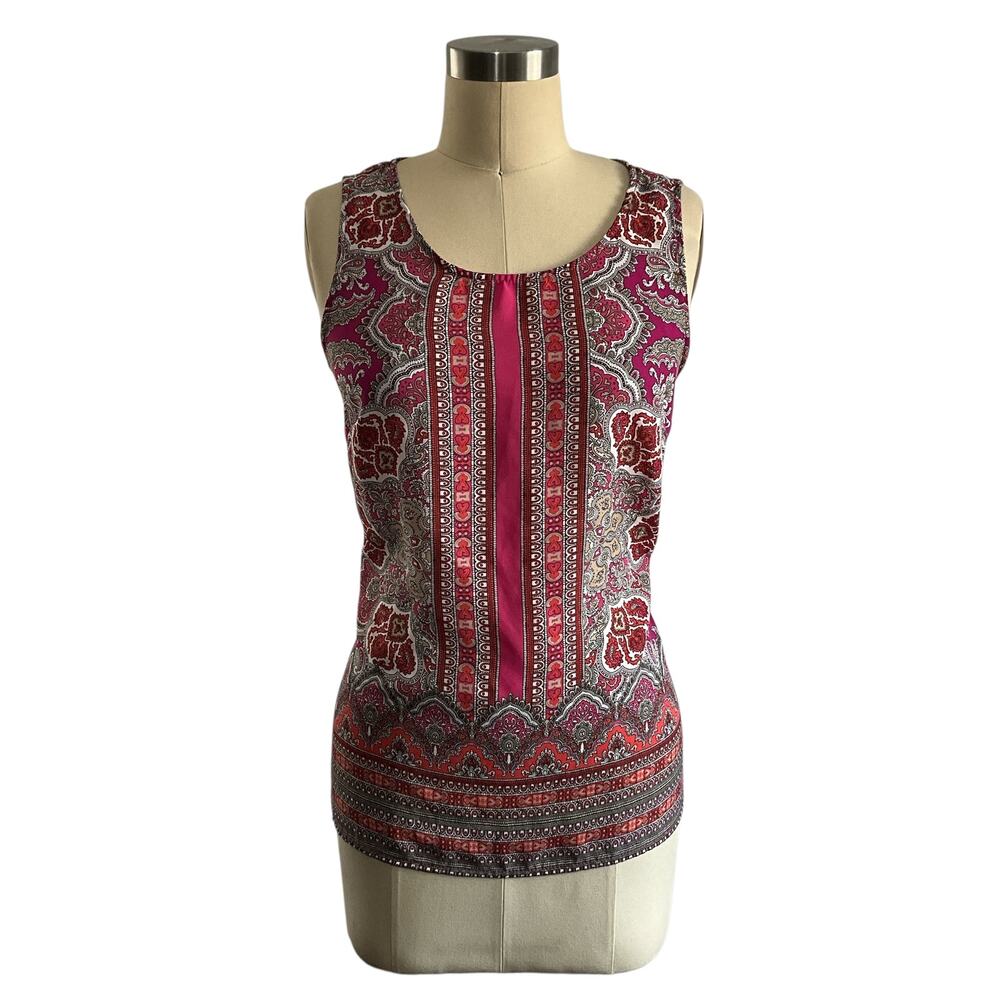 Cynthia Rowley Pink Boho Tank Top: 90s, Y2K